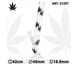 Skleněný bong Multi Black Leaf, 42cm, 18,8mm