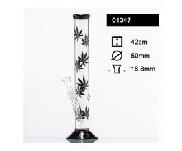 Skleněný bong Black Leaf, 42cm, 18,8mm