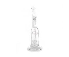 Skleněný bong Pure Glass 11" Arrow Perc Bubbler Female, 14 mm