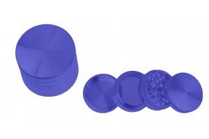 Čtyřdílná drtička 56mm hliníková se sítkem, modrá