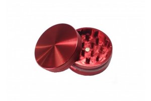 Dvoudílná drtička malá, kovová, magnetická 50mm, červená