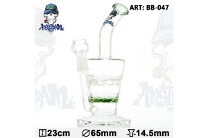 Skleněný bong Amsterdam Green Glass, 23cm, 14,5mm