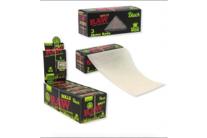 Rolovací papírky RAW BLACK ORGANIC ROLLS, 3m v balení | box 24ks